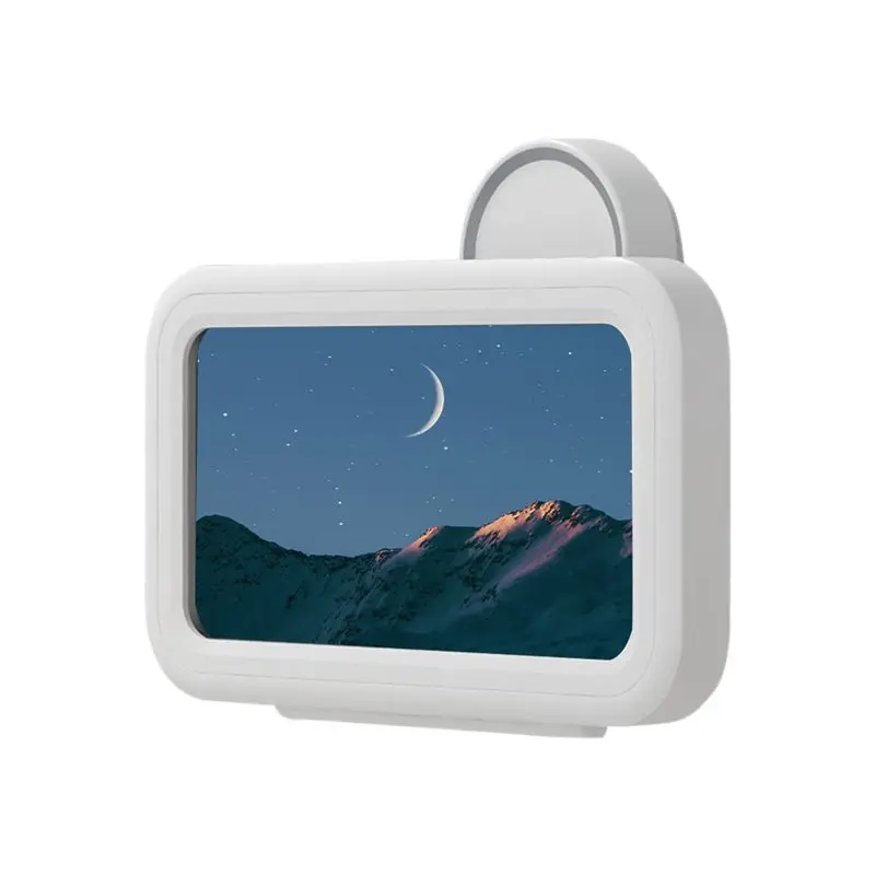B04C-Waterproof Rotating Mobile Phone Holder For Bath Room No Drilling Wall Mounted Storage Organizer Rectangle