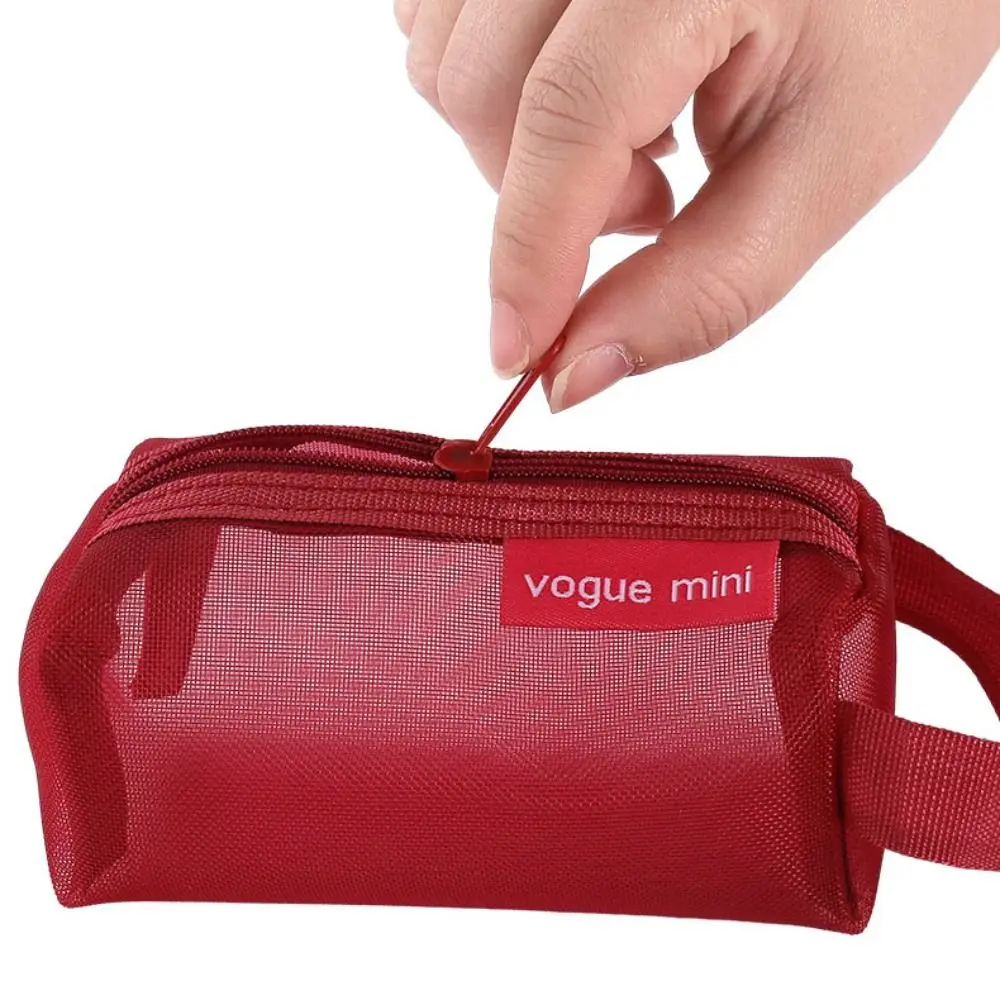 

Nylon Mesh Coin Purse Square Zipper Pouch Mesh Storage Bag Travel Organizer ID Credit Card Holder Transparent Cosmetic Bag