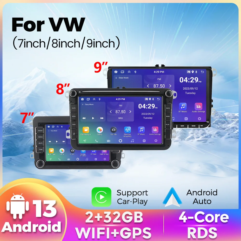 

Car Multimedia Smart Car System RDS GPS Car Radio Wireless CarPlay Android Auto Stereo Audio For VW/Seat/Skoda/Passat/Golf/Polo