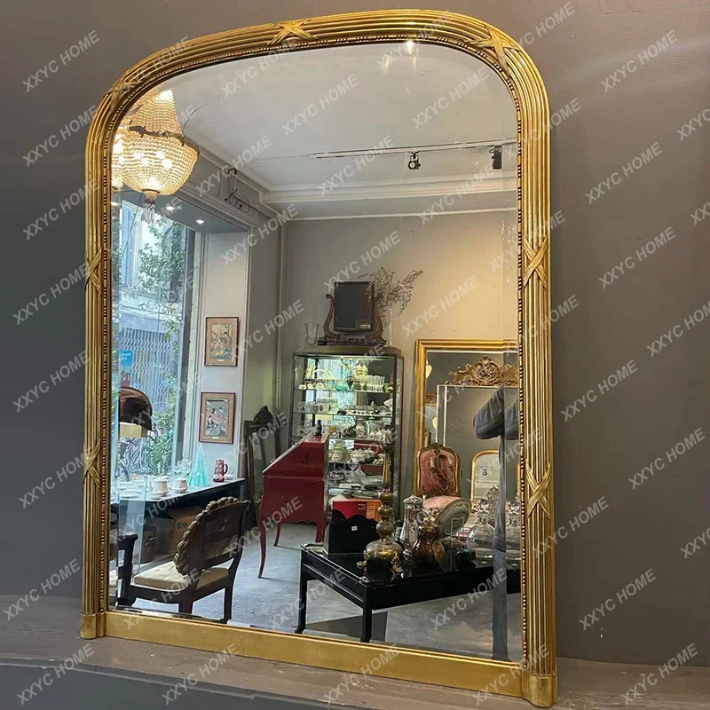 L retro light luxury bathroom mirror decorative dressing mirror