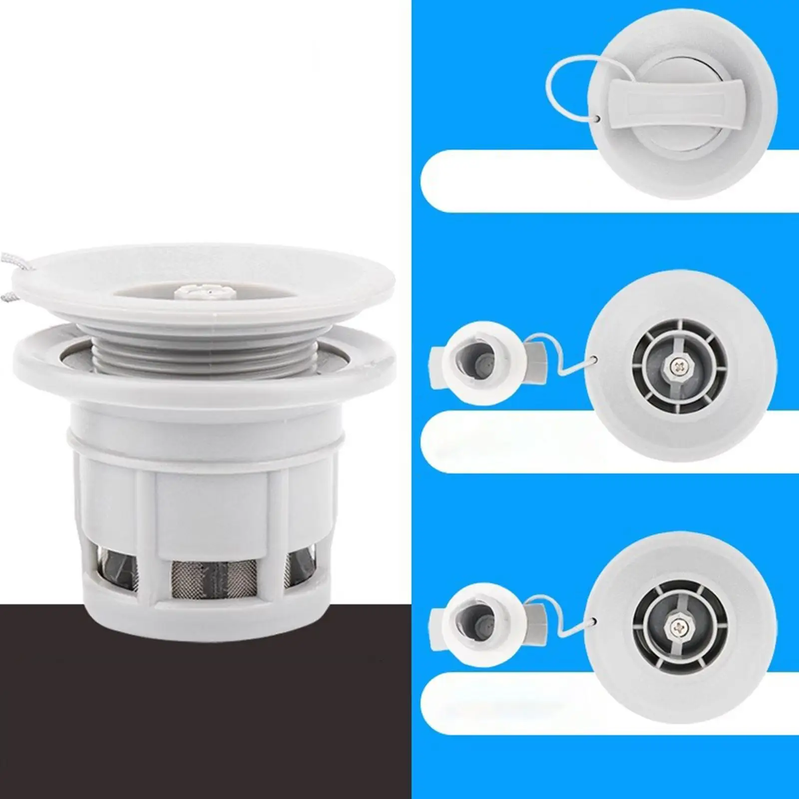 قارب قابل للنفخ غطاء صمام الهواء ارتفاع ضغط PP سيليكون منع تسرب ختم مزدوج لطوف أنبوب قارب الكاياك #5