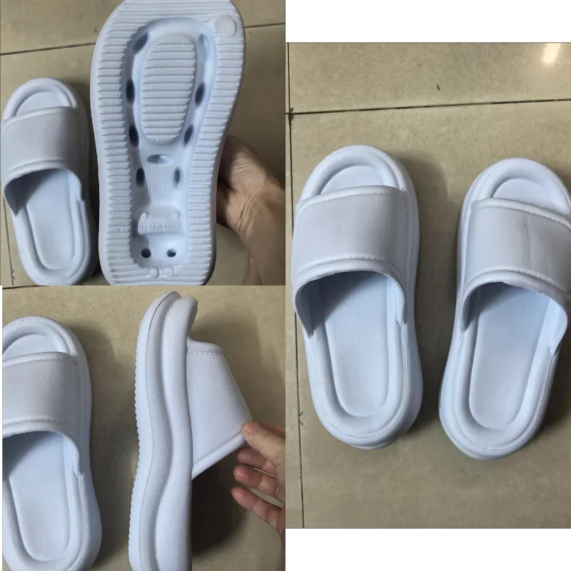 Solid Color Chunky Wave Platform Slippers Woman Summer 2026 Outdoor Anti Slip Beach Slides Ladies Height Increaseing Slippers image 6