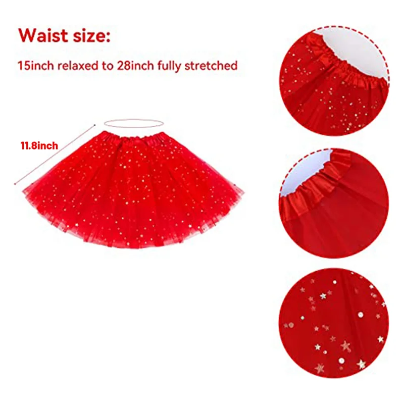 กระโปรงชุดบัลเล่ต์เด็กหญิงลายดาวปักเลื่อมเดรสเจ้าหญิง3ชั้นสีชมพูสำหรับเด็กวัยหัดเดินเต้นรำบัลเล่ต์