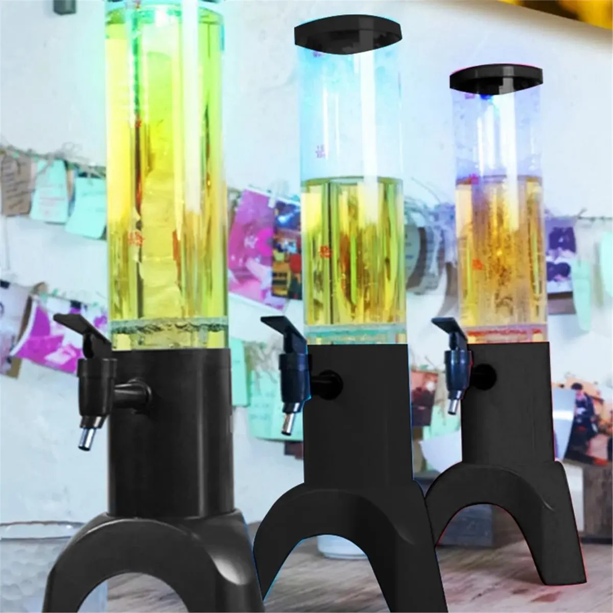 Oct Sale 1.5L Luminous Beer Tower Drink Dispenser Beer Barrel Mimosa Tower Wine Cannon Set for Parties Bars Pubs Restaurants