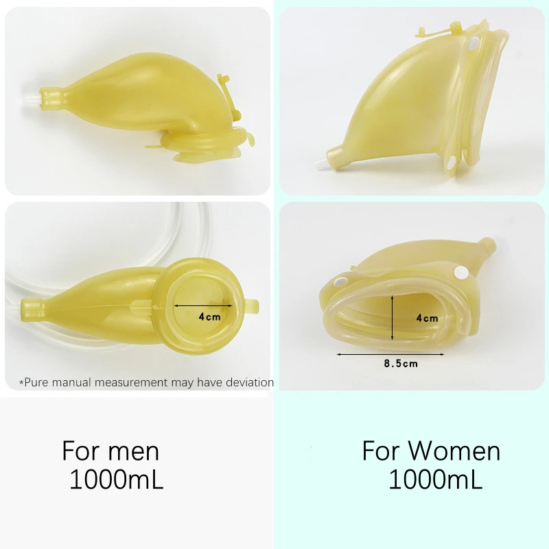 1000ml Reusable Male Female Urine Bag Urinal Pee Holder Collector For Urinary Incontinence Muscle Strain Paralysis Coma