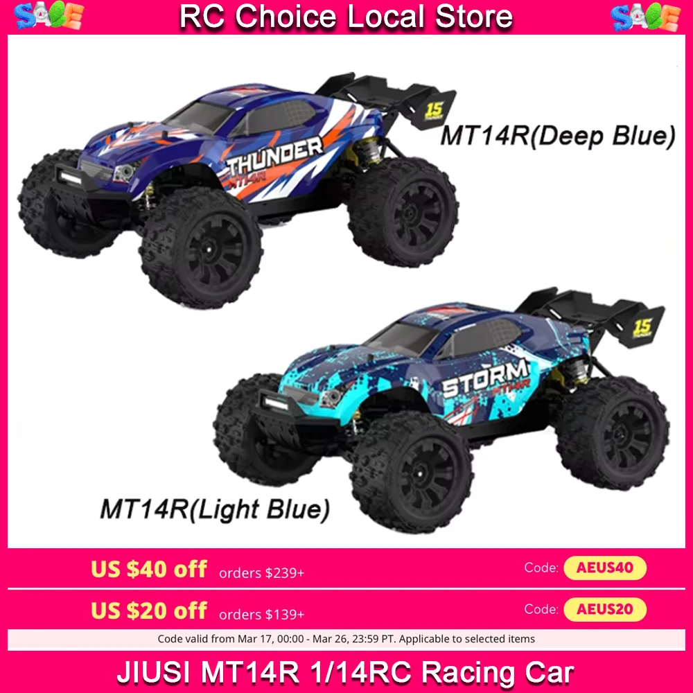 JIUSI MT14R 1/14 RC Racing Car 3S Battery 4WD 80km/h Brushless Motor 2.4G Remote Control 35C High Speed Off-road RC Truck