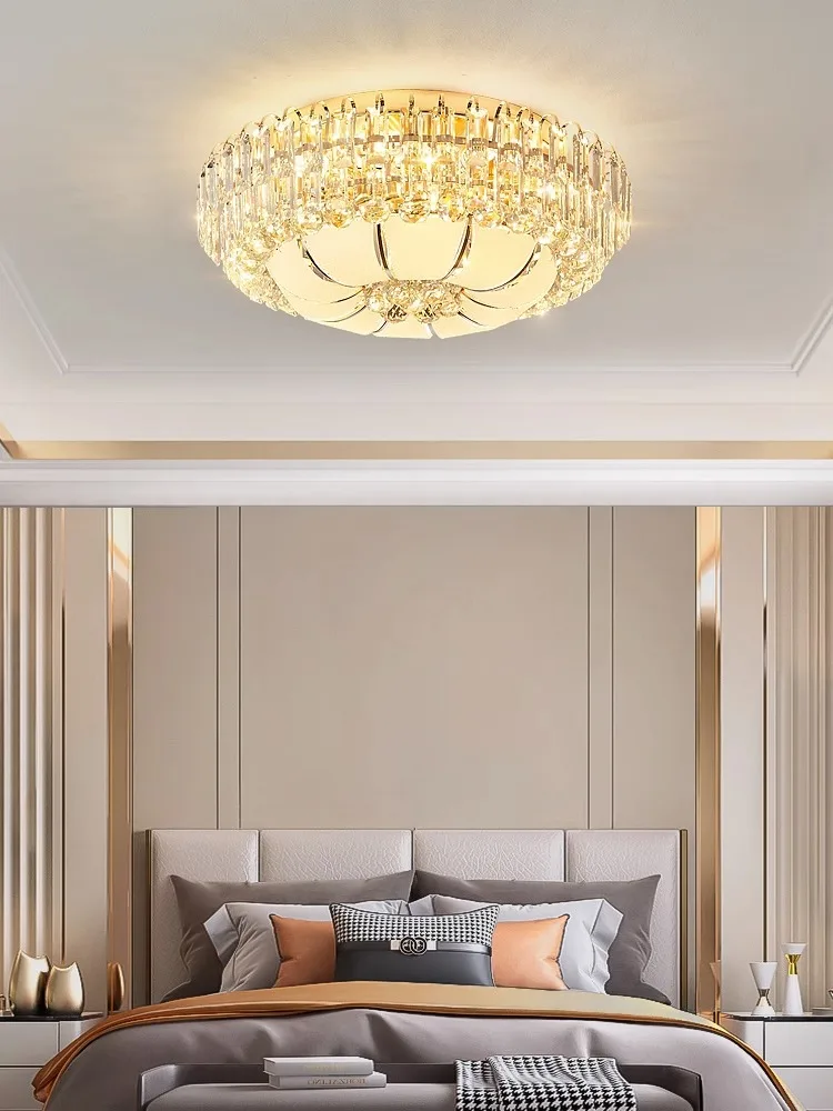 Modern Luxury Crystal Ceiling Chandelier Lights Led Home Decoration Lustre Champagne Gold Lampara De Techo for Living Room Foyer