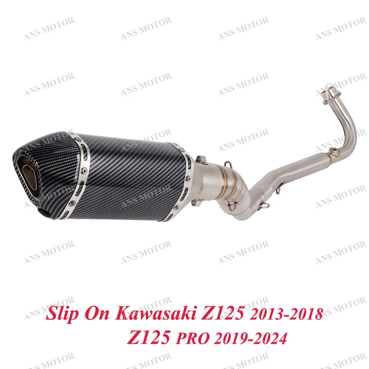 

For Kawasaki Z125 13-18 /Z125 PRO 2019-2024 Motorcycle Exhaust Escape Full System Slip On Muffler