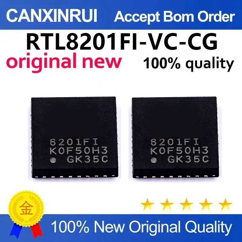 (5pcs-100pcs)Brand new original RTL8201FI-VC-CG packaged QFN-32 Ethernet transceiver chip