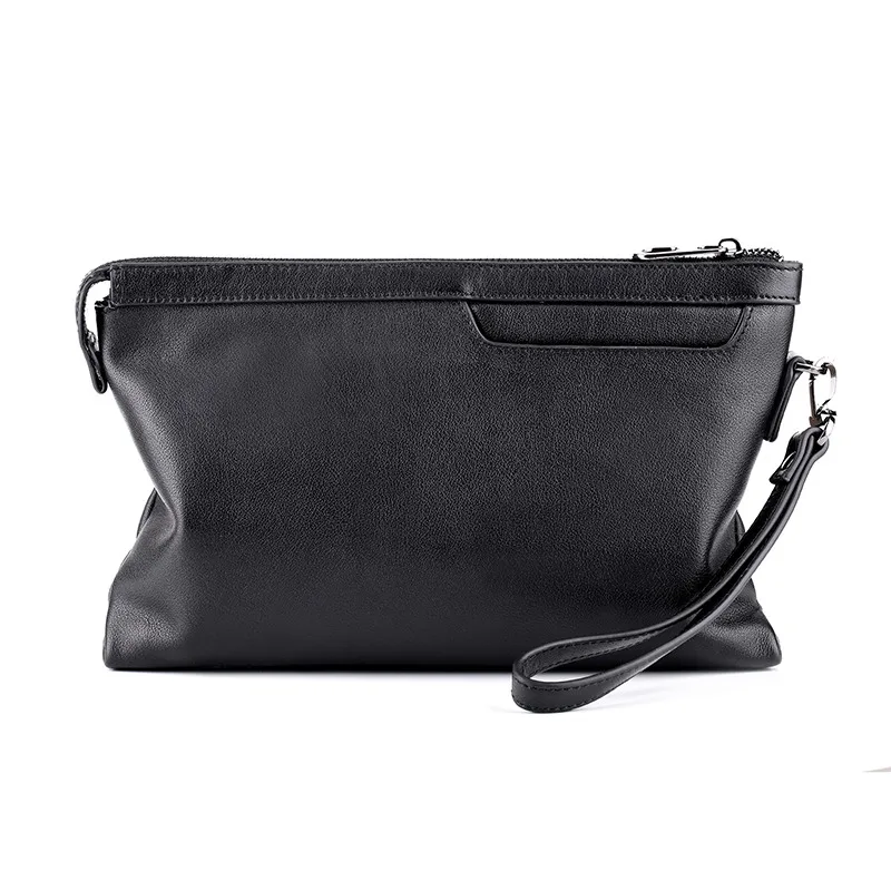 Wmnuo-macio couro envelope saco para homens, bolsa de couro genuíno, embreagem carteira, bolso do telefone, marca quente