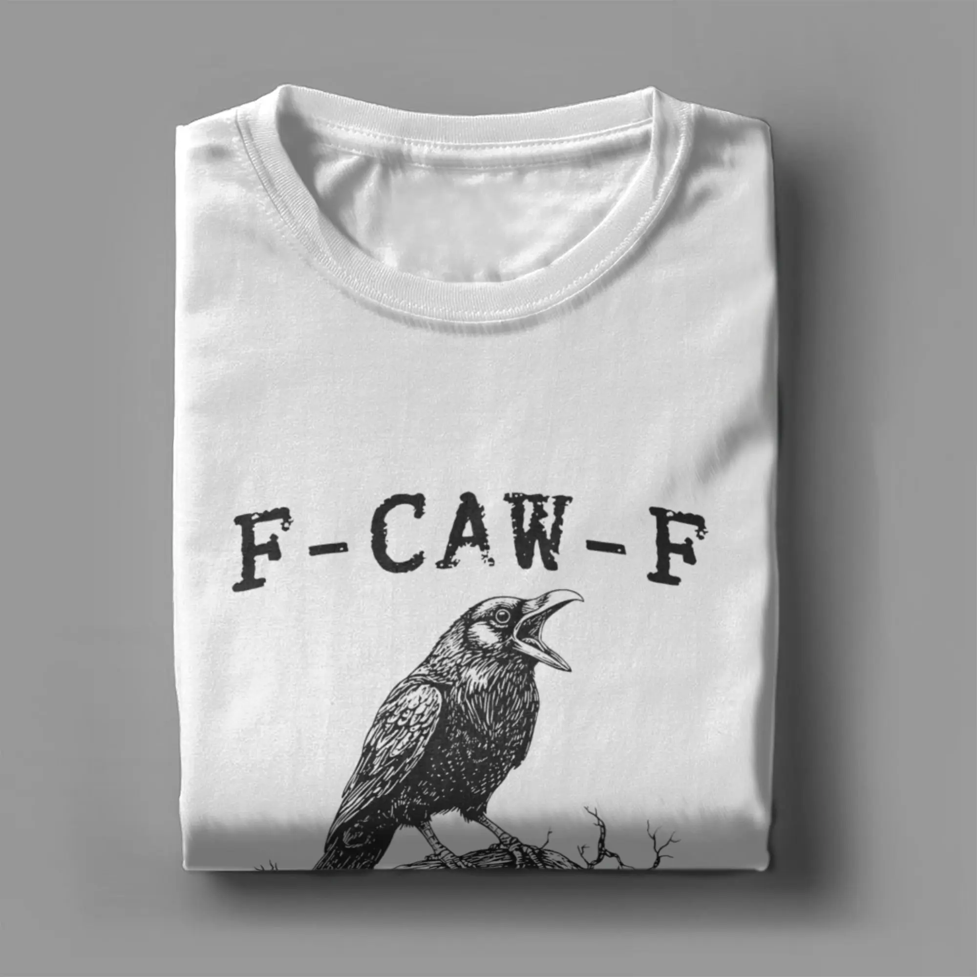 الإبداعية F-Caw-F تي شيرت الرجال طاقم الرقبة القطن تي شيرت قصير الأكمام تي شيرت الملابس الأصلية