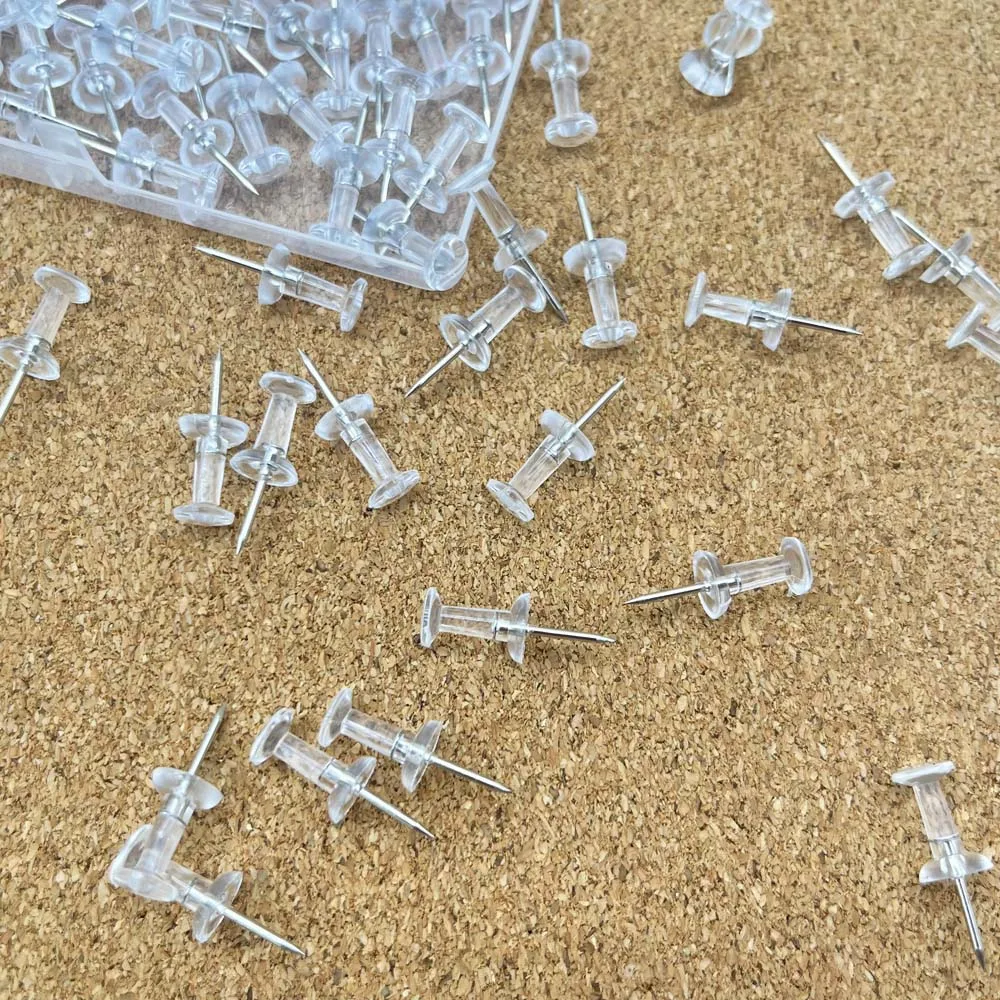 

80 PCS Clear Push Pins, Standard Thumb Tacks for Bulletin Board,Pin Tacks for Wall Cork Board Maps Photos Calendar Hangings