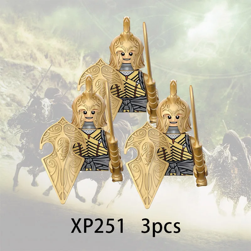 3 stücke Herr Ringe Elfen Orcs Armee Zwerg Rohan Mini Action Spielzeug Figuren Bausteine Montage Spielzeug für Kinder Geburtstag geschenk