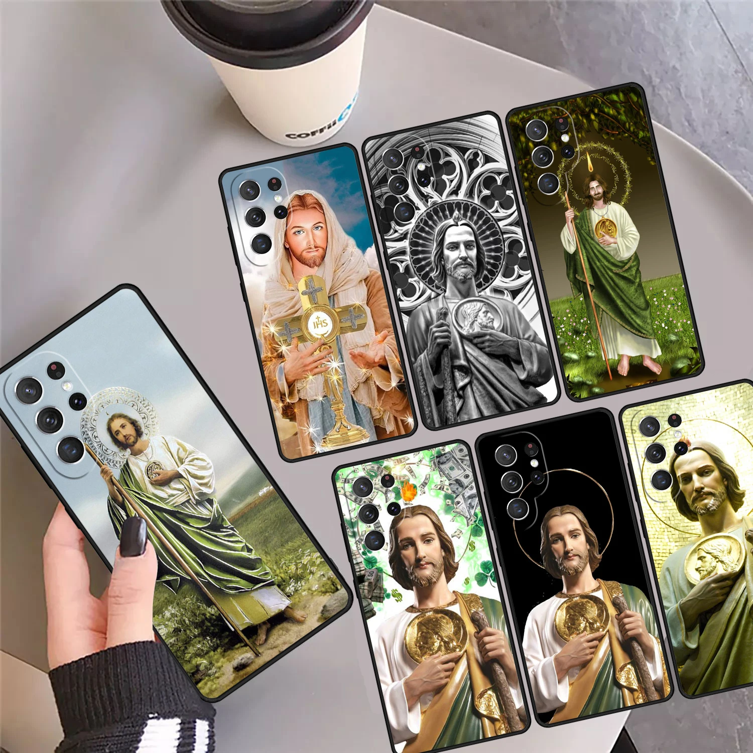 

Чехол для телефона San Judas Coque для Samsung Galaxy S24 S25 Ultra S23 S22 Plus S21 FE S20 Note 10 20 Pro