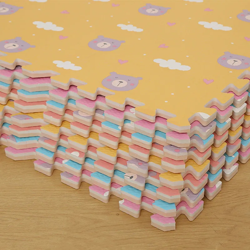 16PCS Activities Mat for Baby Puzzle Mat Baby Play Mat 30x30cm Bear Game Mats Tatame Baby Mat Playroom Mat Crawling Mat Foot Mat