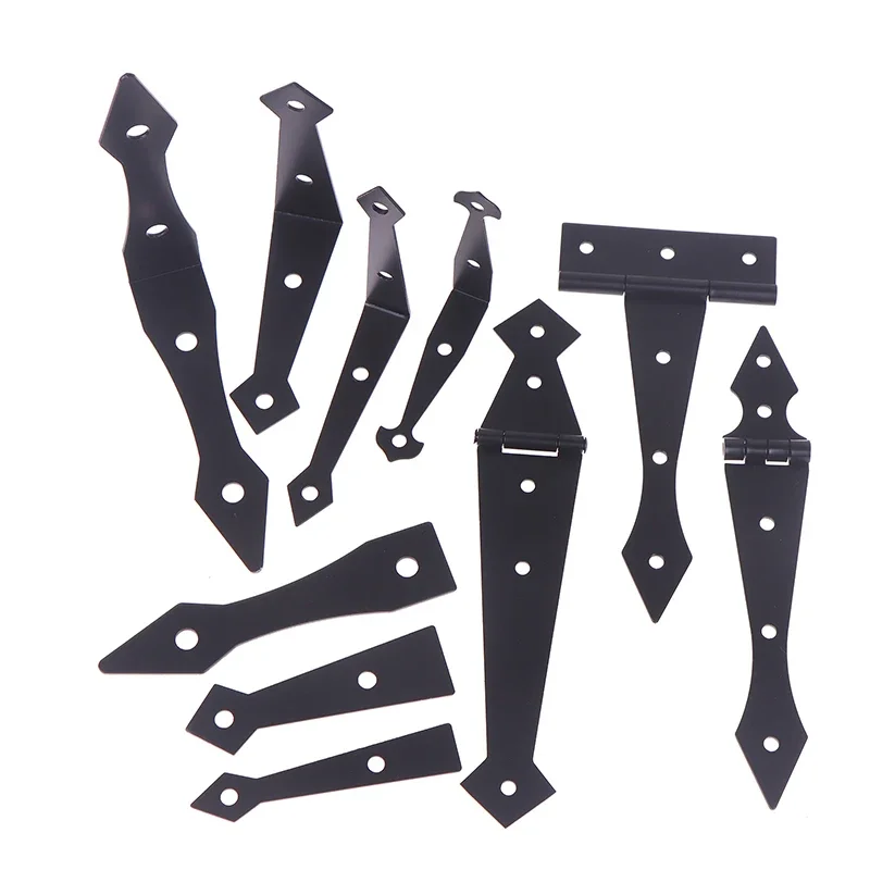 Durable 2PCS Furniture Cupboard Door Hinge Folding Black Iron Hinge For The Cabinet Door Hardware Accessories For Home Use