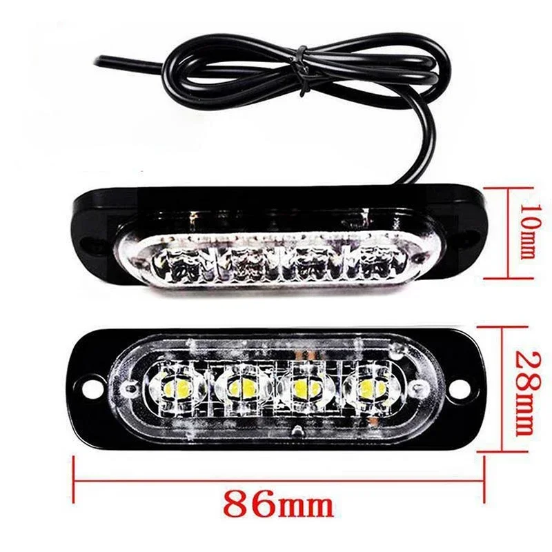 DC 12-24V 12W 4LED camión Van Bar todoterreno seguridad de coche niebla urgente luz amarilla lámpara lámparas de señal