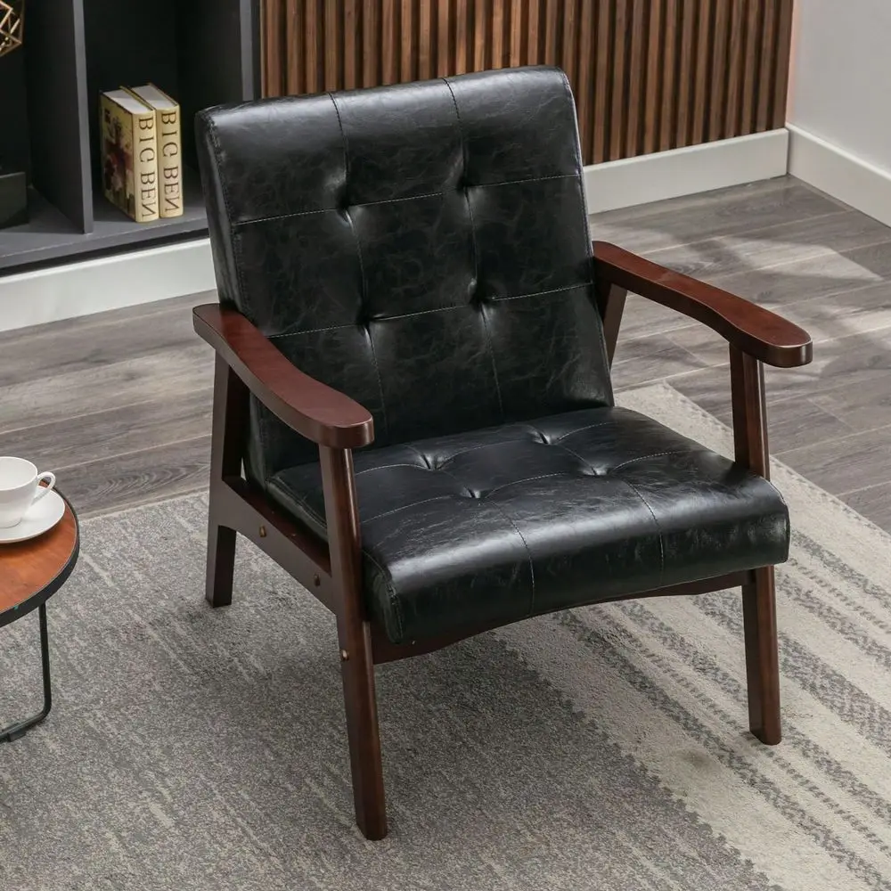 

Leather Reading Armchair Corner Chairs Accent Chair For Living Room Bedroom