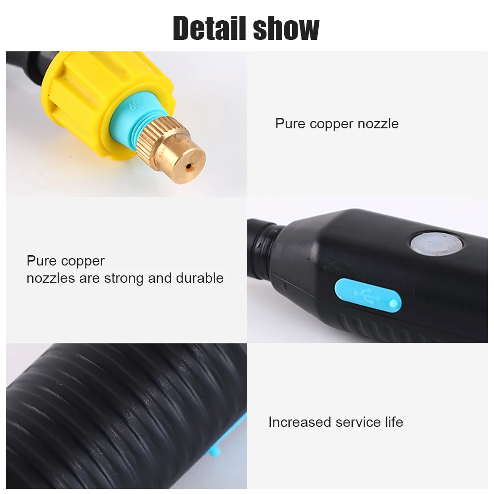 NEW Electric spray gun switch mode rechargeable 2/3/5m automatic electric sprayer can extend the garden plant watering spray gun