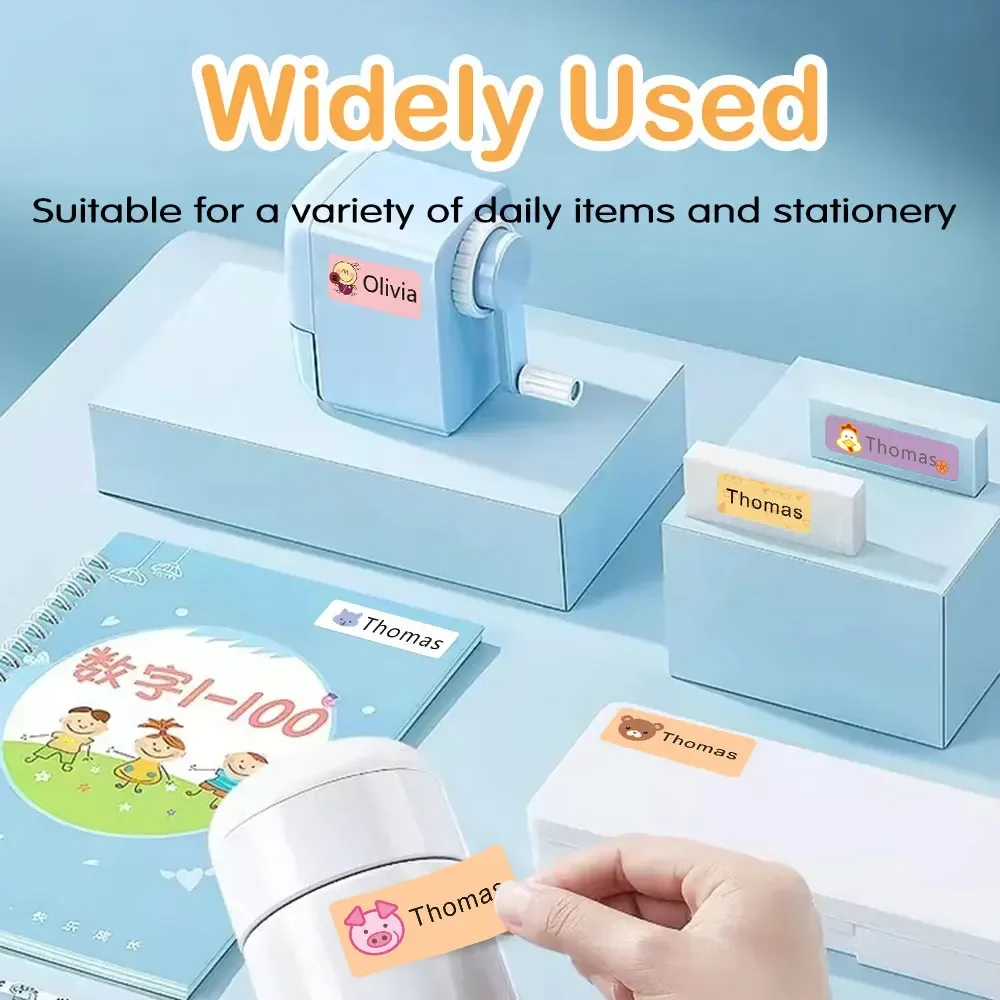 Multi Style Personalized Kawaii Name Sticker Labels Waterproof Custom Children School Stationery Stickers Waterbottle Office Tag