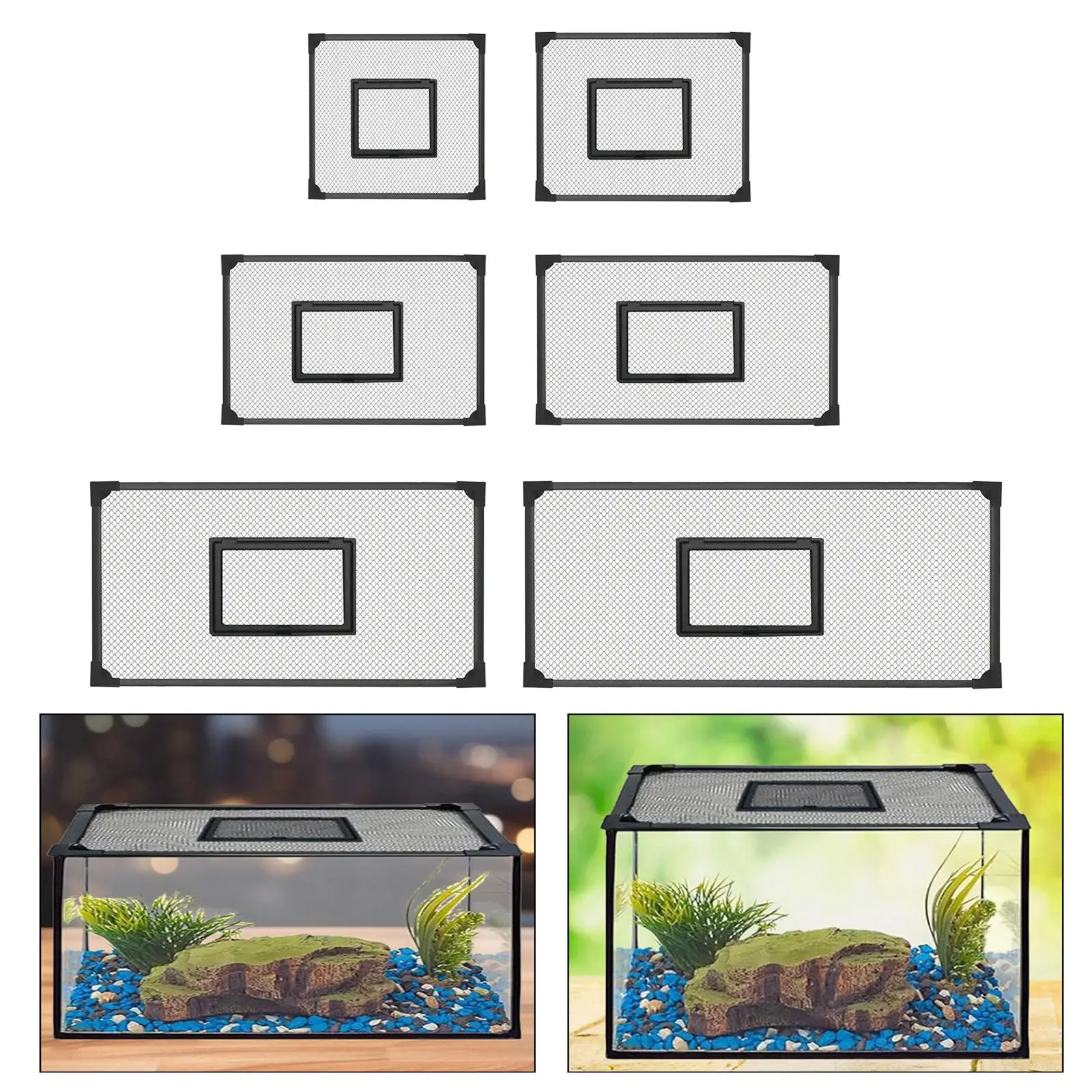 DIY Aquarium Tank Screen Self Assembly Anti Jumping Net Cover Lid Easy to Set up Jump Prevention Fish Tank Accessory