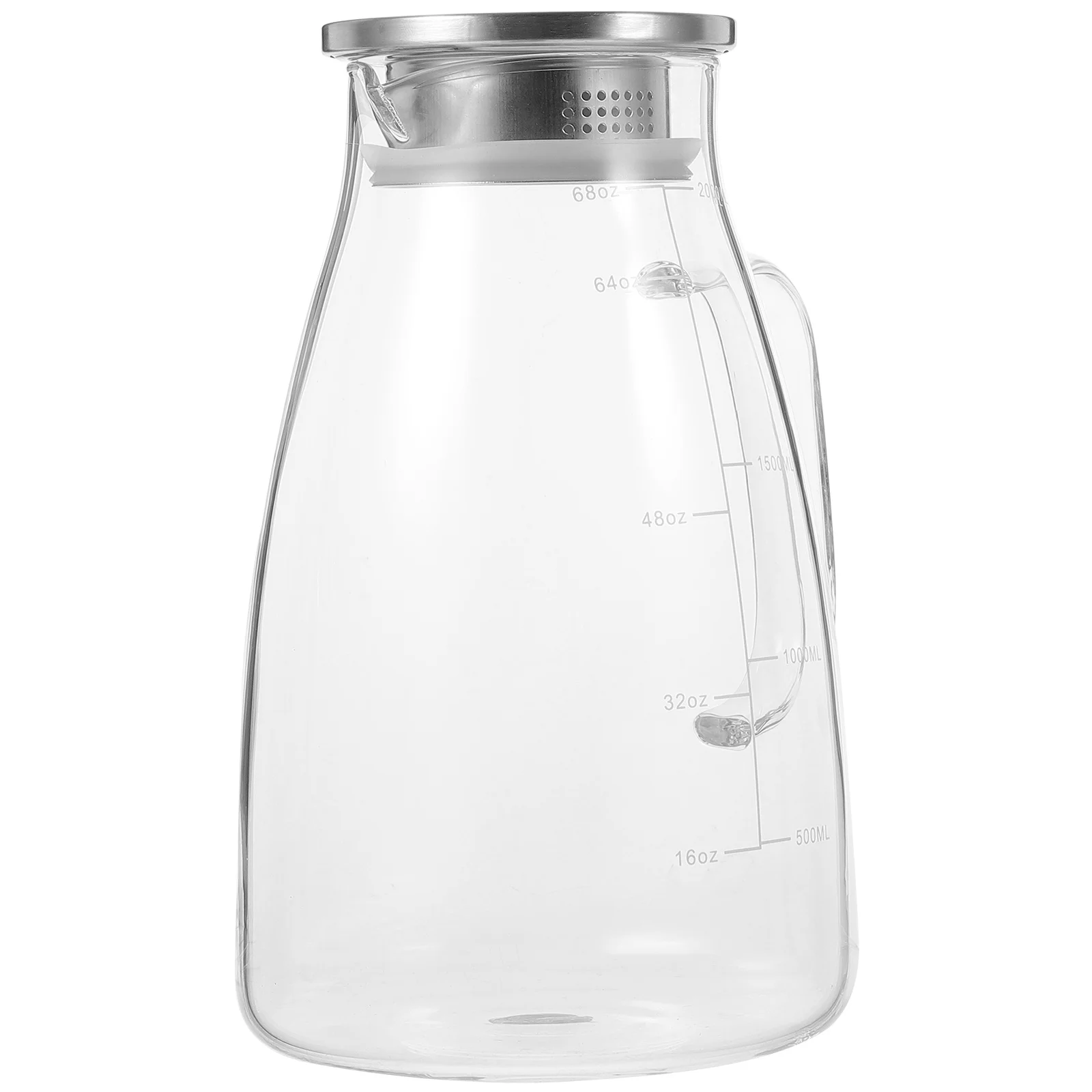 

Large Capacity Cold Water Pitcher Glass Jug Beverage Kettle for Tea Juice Milk Glass Pitcher with Lid Fridge Door Jug