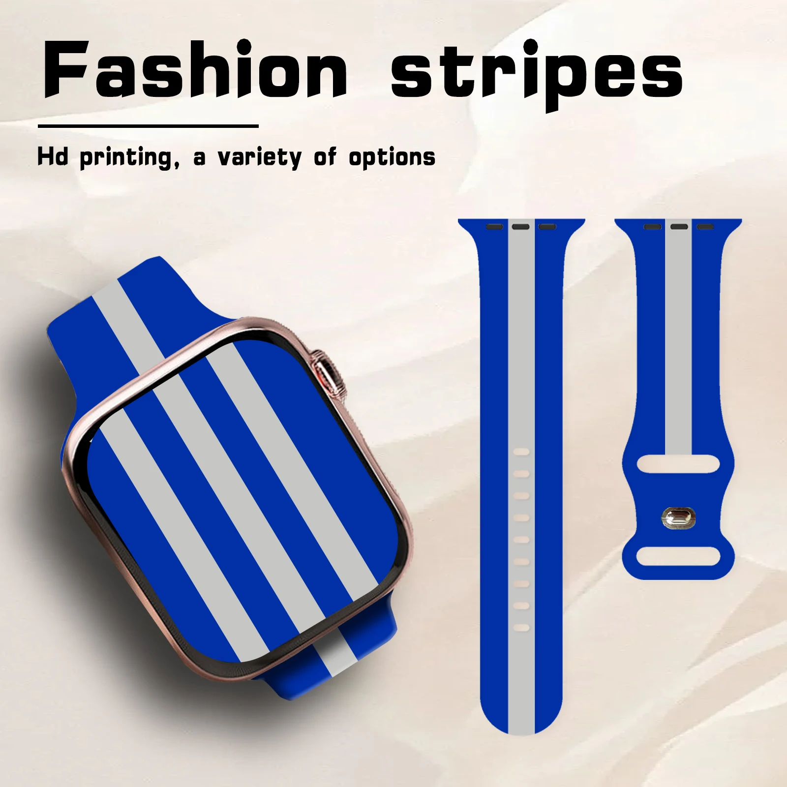 Cinturino stampato a strisce di moda per Apple Watch 11 10 9 Bracciale sostituibile con cinturino in silicone per cinturino iWatch 46mm 42mm 41mm 40mm