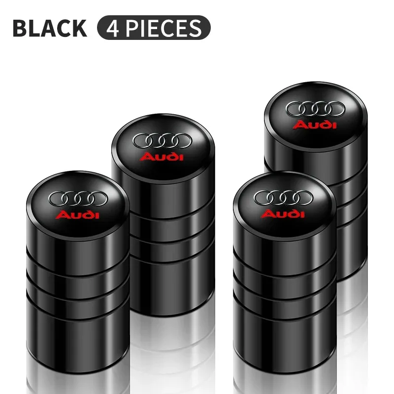 4Pcs Car Wheel Tire Air Valve Caps Stem Covers for AUDI RS S SLINE quattro A4 A3 A6 Q3 Q7 TT B8 8P 8V Q5 A5 A1 A7 A2 Q2 C6