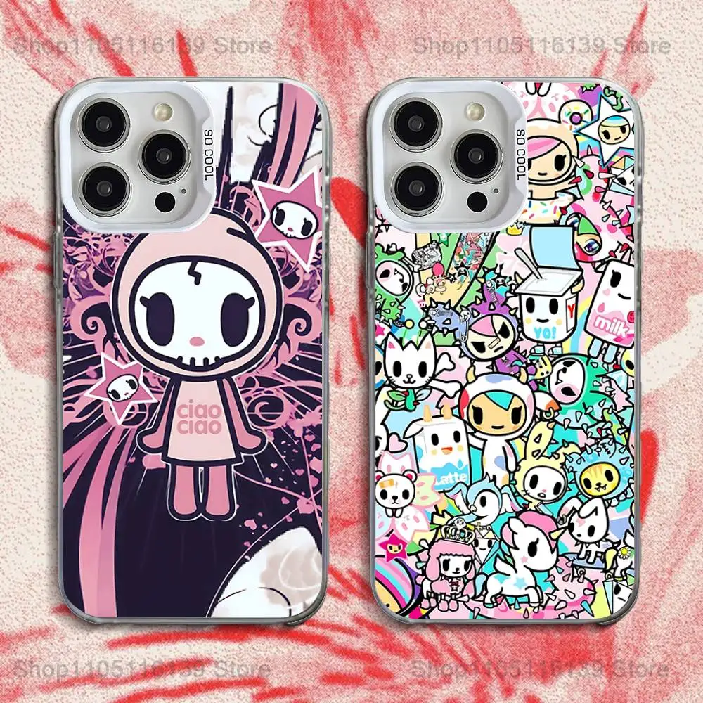 

Japan T-Tokidokis Phone Case For iPhone 16,15,14,13,12,11,Pro,XS,Max,Plus,Mini,SE White Candy Matte Shockproof Cover