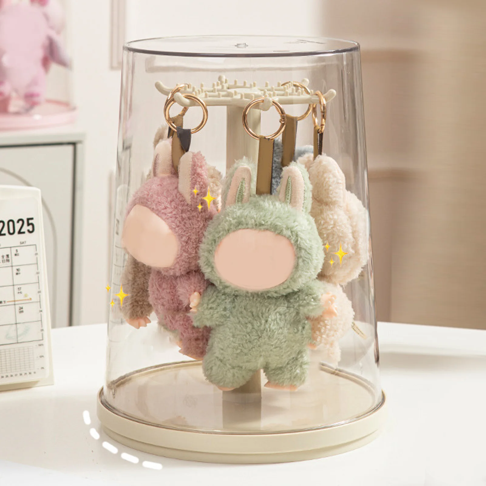 

Clear Doll Display Box Doll Rotating Clear Display Case Transparent Figures Doll Protective Storage Box for Doll Collection