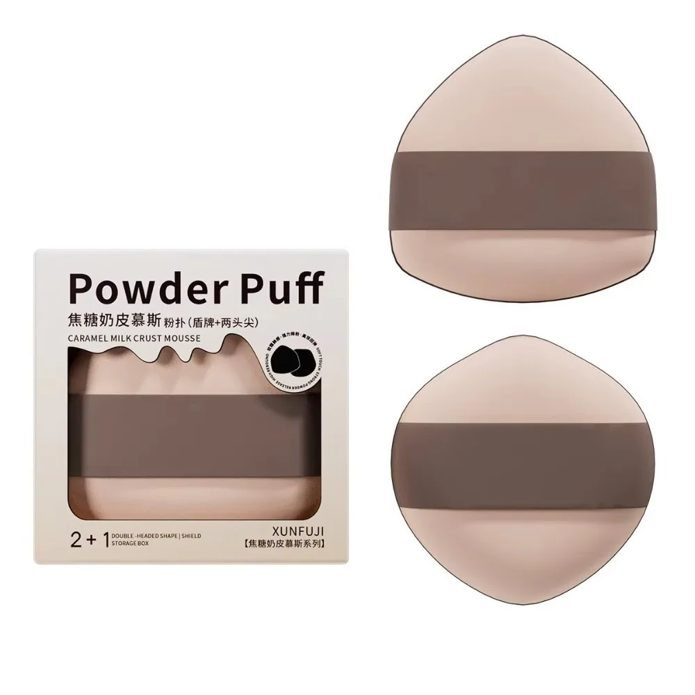 2Pcs Chocolate Velvet Makeup Blender Puff Soft Concealer Application Flocking Sponge Loose Powder Puffs Air Cushion Foundation