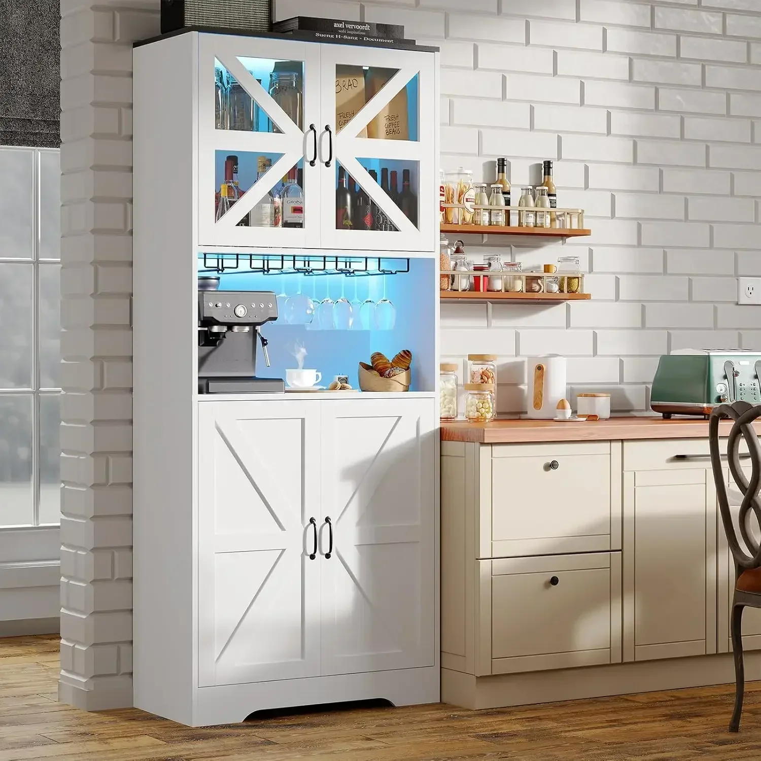 Storage Cabinet Kitchen Ample Storage Easy Assembly Sturdy Durable Stable Construction Heavy Duty Space Saving Comfortable