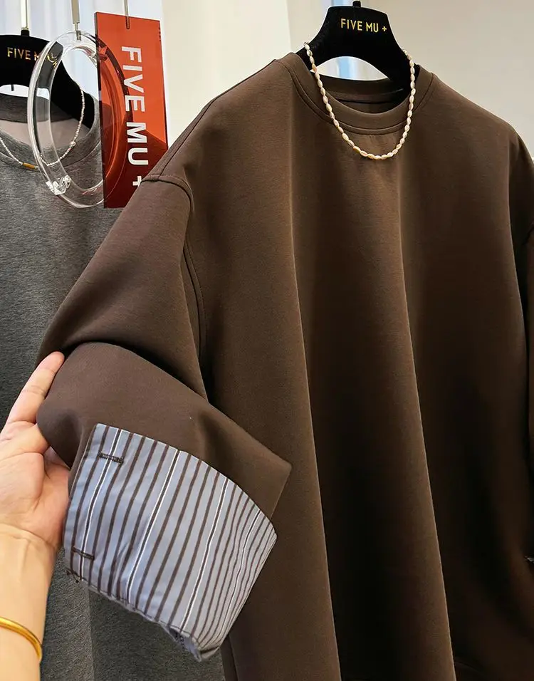 ماتاكاوا هوديس النساء بلايز وهمية 2 قطعة المشارب ربيع الخريف بلوزات الكورية موضة فضفاضة بسيطة شيك سوداديراس موهير