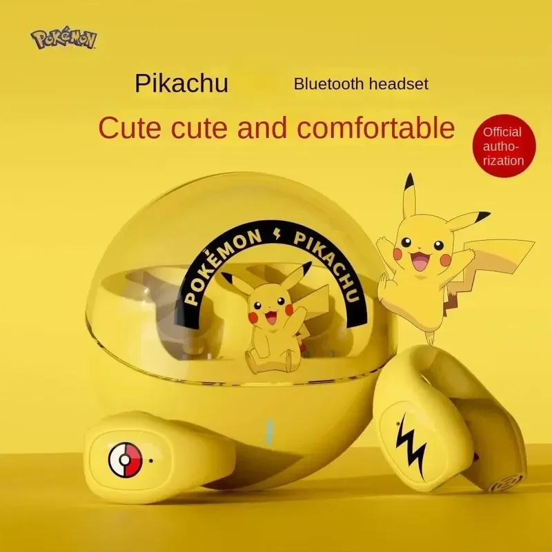 New Pokemon Bluetooth Earphones Pikachu Co Branded Clip On True Wireless Sport Noise Reduction Bluetooth Cute Style Earphones