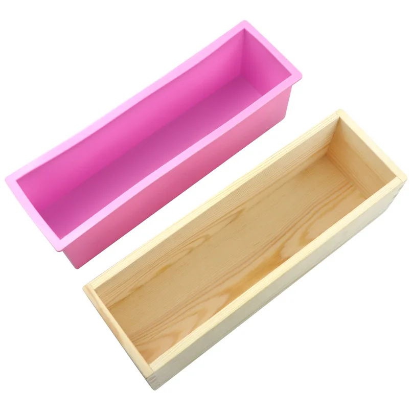 Soap Making Tools Wood Cutting Box 1200g Silicone Soap Mould Rectangular Toast Loaf Mold DIY Handmade Tool Wholesale