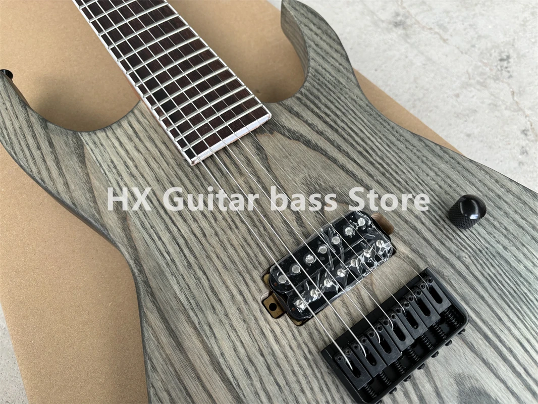 Factory 7 Strings Electric Guitar Ash Body Rosewood Fretboard Black Hardwares Customizable