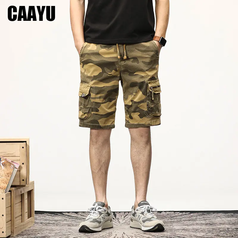 

CAAYU Shorts Mens Summer Cotton Y2K Cargo Camouflage Shorts Men Plus Size Clothing Casual Fashion Jogger Male Sports Short Pants