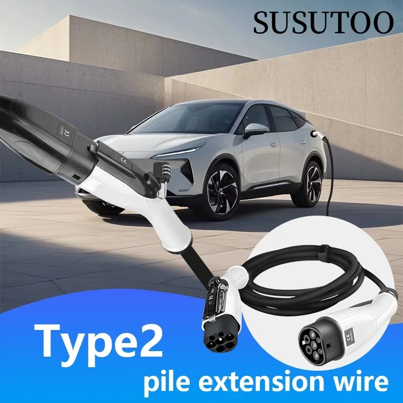 For wired charging stations Portable EV Charging Cable 32A 22KW 3 Phase Electric Car Charger 3.5KW 16A 1 Phase Anti-theft strap