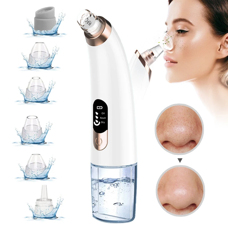 

Portable 6 Suction Heads Micro Small Bubble Water Cycle Acne Pimple Pore Face Cleaner Electric Vacuum Blackhead Remover