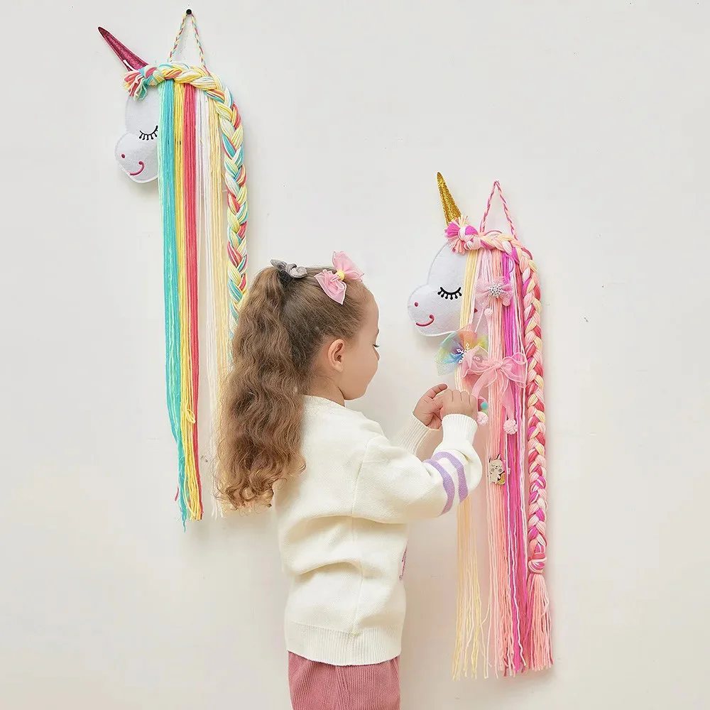 Unicorn Hair Accessories Organizer Hairpin Hair Clip Holder Storage Decor Hanger Strip Girl Room Hanging Accessory Organizadores