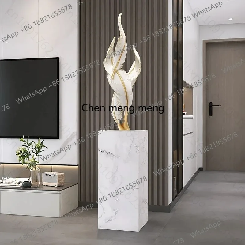 F150 Elegant Luxury Feather Standing Statue Modern Art Interior Decoration Ornaments Home Entryway Living Room Large Decor Sculp