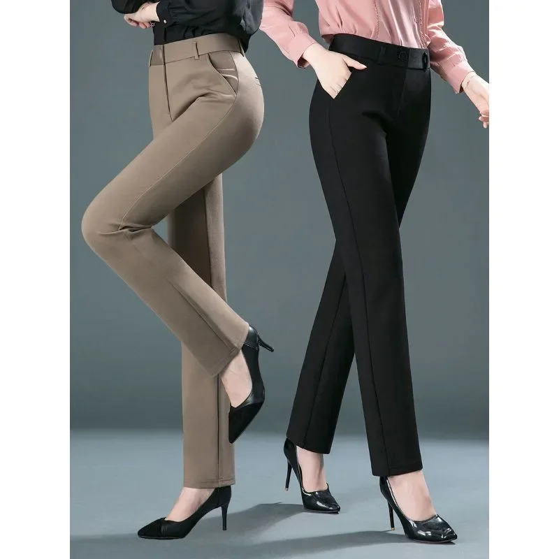 High-Waisted Straight-Leg Elastic Trousers Women's Casual Pants For Work OLSuit Midsummer Autumn New Style Middle-Aged Mothers #4