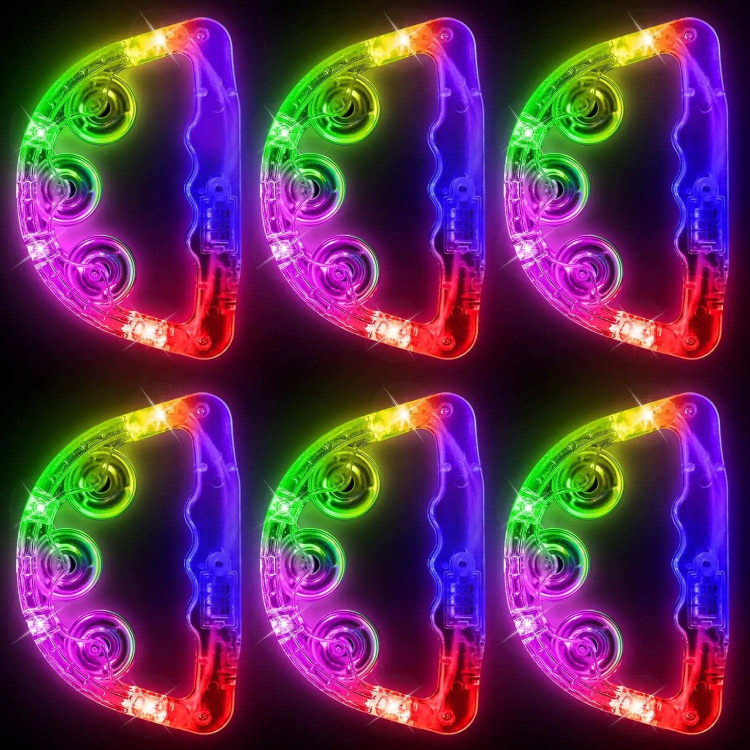 

Светодиодные тамбуринсы - светящиеся в темноте товары для вечеринок, светящиеся игрушки, музыкальные инструменты для дня рождения