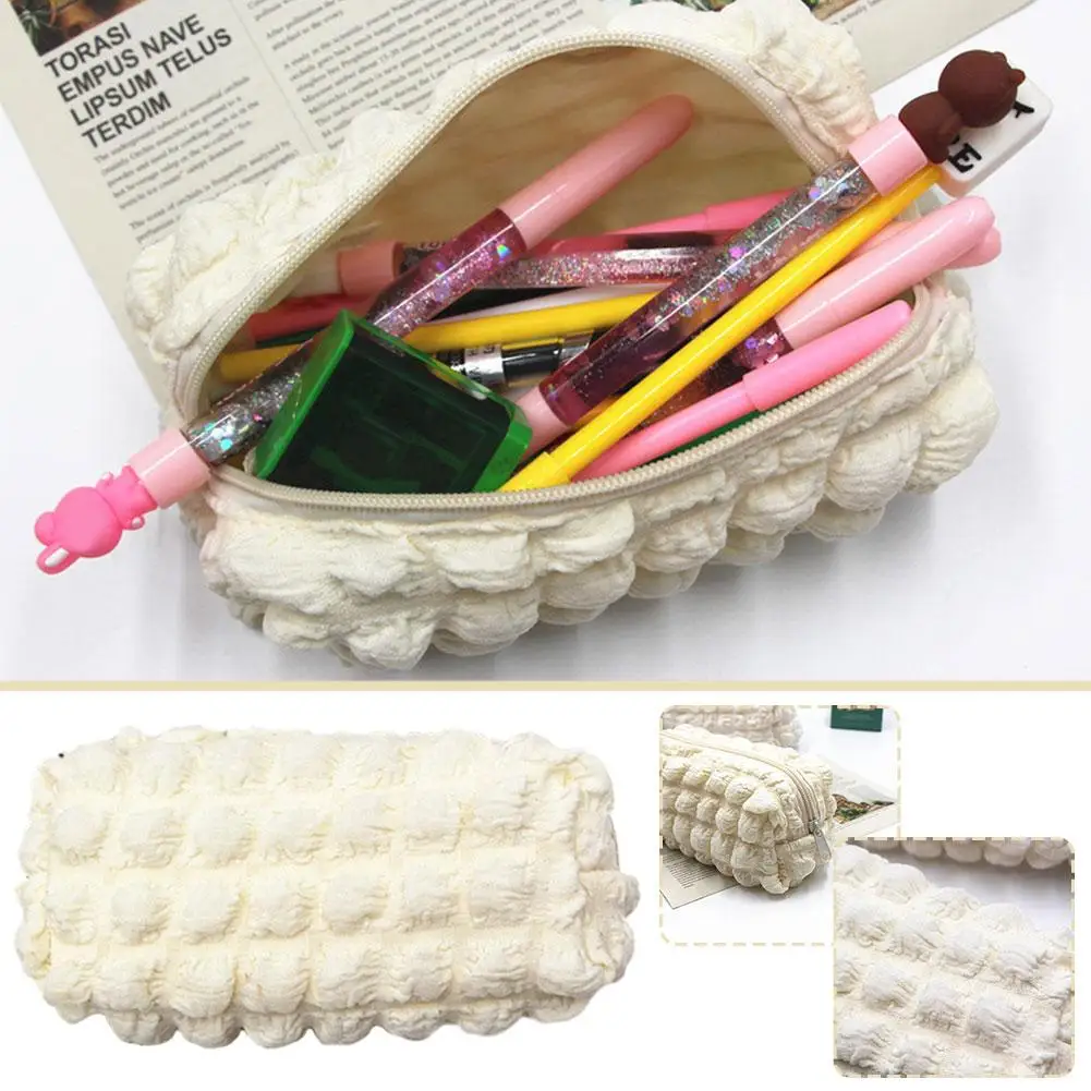 New High-looking Puff Pencil Case cute innovative Large Capacity Pencil Bag Storage Case Pen Pouch Makeup Handbag School Supply