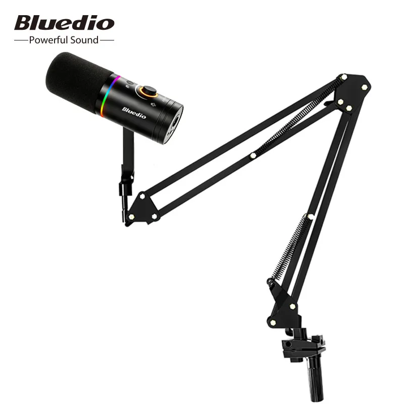 Bluedio S3 Dynamic Microphone All Metal With One-Touch Mute/RGB/Headphone Jack/Noise Reduction USB/XLR For Podcasting Streaming
