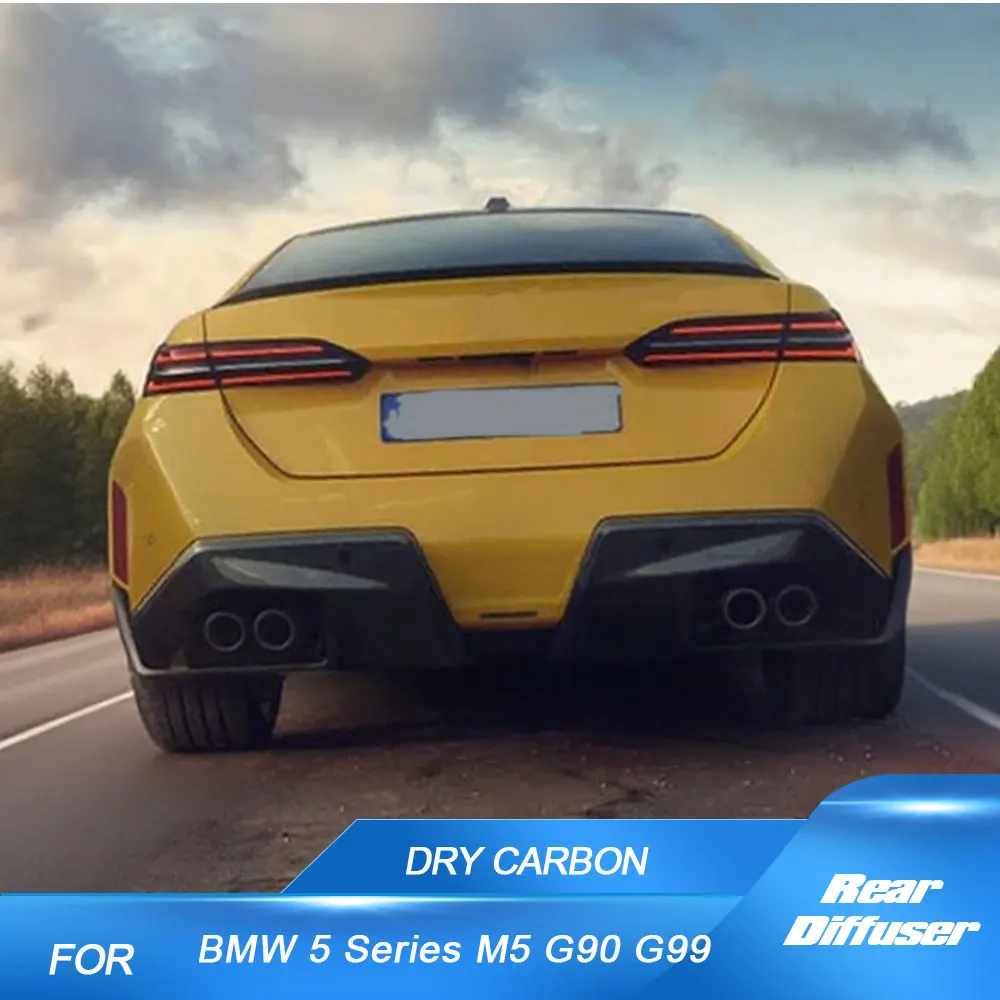 

Car Rear Bumper Diffuser Lip Spoiler for BMW 5 Series M5 G90 G99 2025+ Dry Carbon Fiber Rear Diffuser Lip Apron Protector