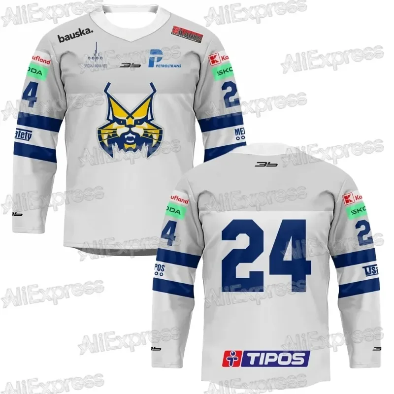 للجنسين ثلاثية الأبعاد طباعة الهوكي جيرسي طاقم الرقبة تي شيرت موتو تشيكوسلوفاكيا EHL HK Spisska Nova Ves 2025 الخريف الوافدين الجدد