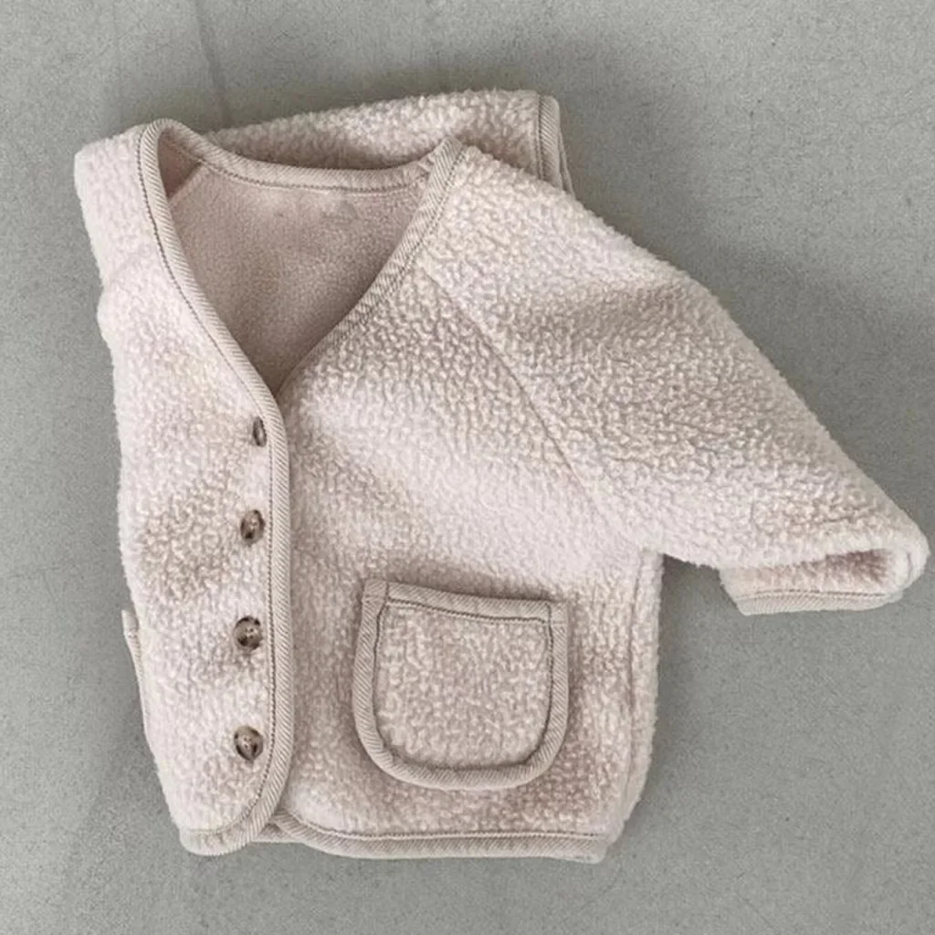 Infant Baby Cardigan Boys Girls Polar Fleece Outerwear for Kids Children Warm Coat Autumn