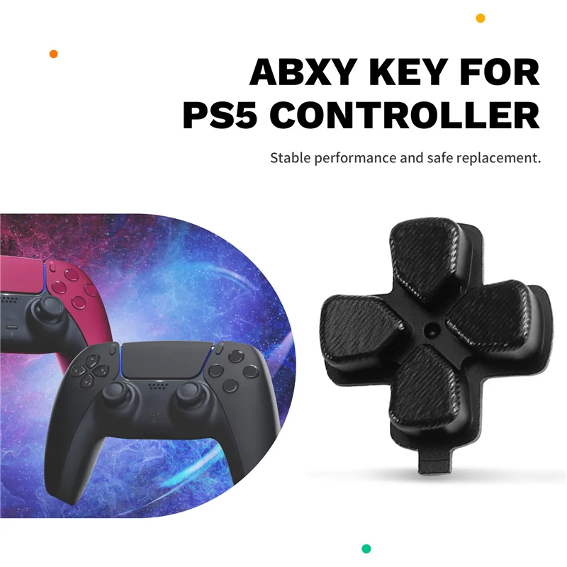 BNVN-Pulsante di direzione trasversale in metallo ABXY Set di chiavi per controller PS5 Set completo Tappi per levetta analogici Parti di riparazione 1 set per PS5 M