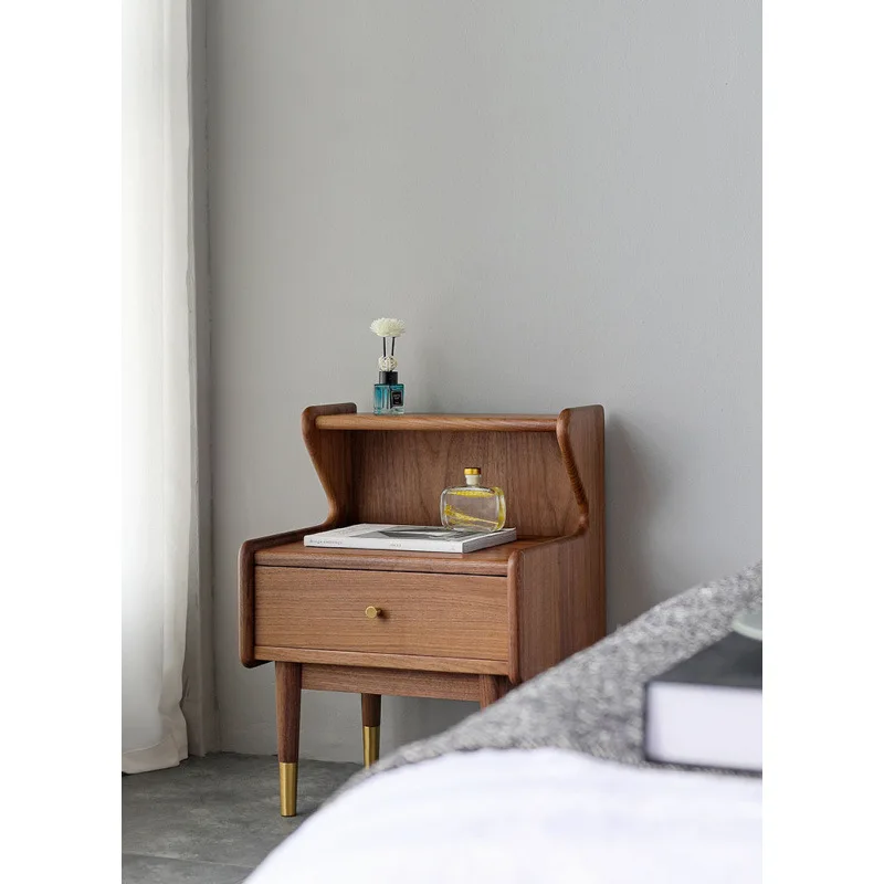 Nordic solid wood bedside table household small apartment bedside storage drawer cabinet bed and breakfast bedroom